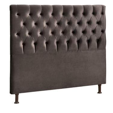 Imagem de Cabeceira Para Cama Box Cristal Casal 195 Cm Material Sintético Marrom Chocolate JS Móveis