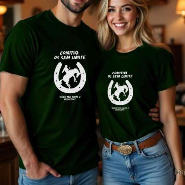 Imagem de Camiseta Blusa Adulto Casal Country Estampa Comitiva Os Sem Limite Agr