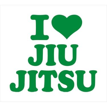 Imagem de Adesivo "I Jiu-Jitsu" – Luta, BJJ, MMA, UFC, Arte Suave (VERDE, 22,5X20 CM)