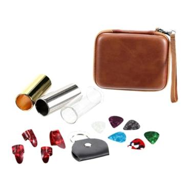 Imagem de menolana 3 Slides de Guitarra Palhetas de Polegar com Bolsa Fácil de Transportar Acessórios de Instrumento Suaves para Baixo Guitarrista Elétrico Banjo, 60mm