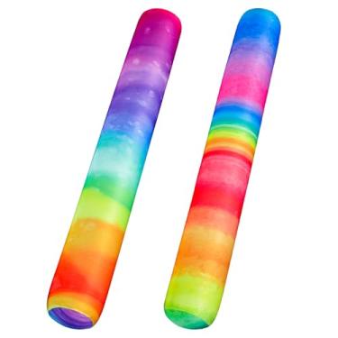 Imagem de FindUWill Pacote com 2 macarronetes infláveis para piscina – Macarrão grande coberto de tecido macio para adultos, flutuabilidade premium para natação flutuante, brinquedos de piscina para acessórios