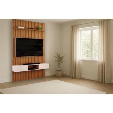 Imagem de Home p/ TV Trento 143x240cm Freijo/Off White - DJ Móveis