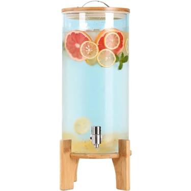 Imagem de Dispensador De Suco 5l / 7.5l / 10l Com Torneira E Suporte De Aço Inoxidável, Dispensador De Bebidas De Vidro Jarros De água Garrafa Com Tampa De Vedação Para Bebidas Quen, Color, 10L