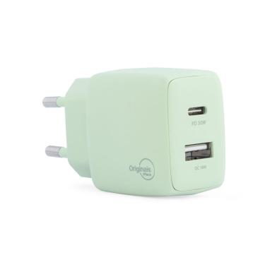 Imagem de Carregador USB-C/USB, 30W, 2 Portas, Originais iPlace, Verde