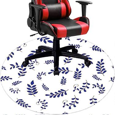 Imagem de Tapete de cadeira de escritório com flores, textura de flor, tapete de cadeira de mesa para piso de madeira de escritório em casa, protetor de piso de pilha baixa, redondo 119 cm