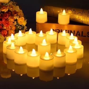 Imagem de Kit 12/24 Velas Led Eletrônica Chama Amarela Escorrida (24 Velas (modelo 2))