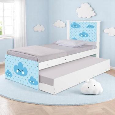 Imagem de Bicama Juvenil com Cabeceira Adesivada Nuvem Menino - Kids Mobili