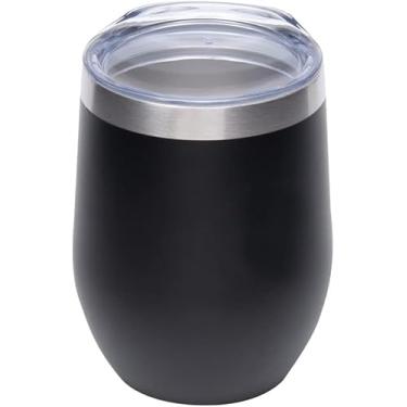 Imagem de Copo Térmico em Aço Inox, Parede Dupla de Inox, 350 ml, Com tampa (Preto)