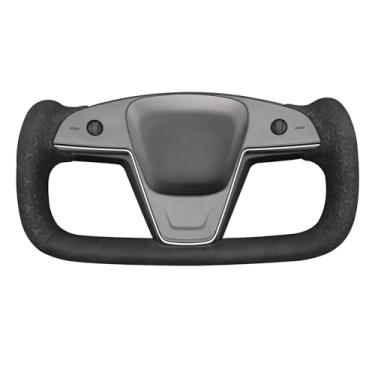 Imagem de MEWANT Capa de volante costurada à mão Tesla Model S Yoke para Tesla Model S 2021-2023 / Model X 2021-2023 Tesla Yoke Acessórios de volante