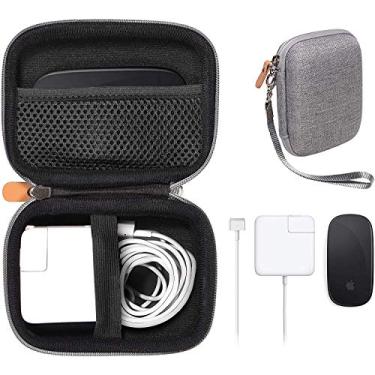Imagem de GETGEAR Capa para MacBook Magsafe/Magsafe 2 adaptador de carregador, Magic Mouse 1, 2, Lightning Hub, tipo C e hub USB, leitor de cartão, solução de transporte tudo em um (Tweed Gray)
