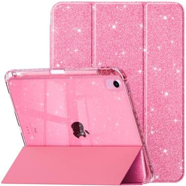Imagem de May Chen Capa para iPad Air 11 (M3 2025 / M2 2024) 7º 6º, iPad Air 4 e 5 de 10,9 polegadas, 5º 4º (2022/2020) - Capa com glitter com parte traseira transparente brilhante, despertar/dormir para