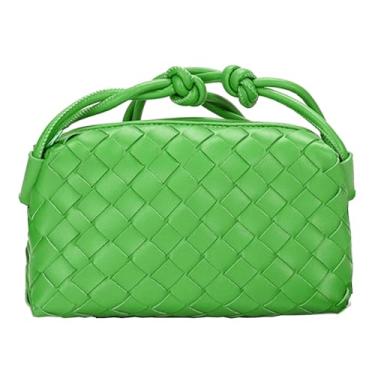 Imagem de VESTURINA Bolsa tiracolo feminina de couro, bolsa clutch casual com fecho de zíper, bolsa de ombro de praia de verão, Papagaio verde, Bolsa tiracolo de tecido para mulheres