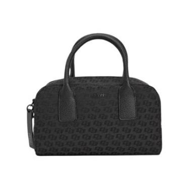 Imagem de Bolsa Feminina Colcci Bowling Jacquard Alça Dupla Media Preto-Feminino