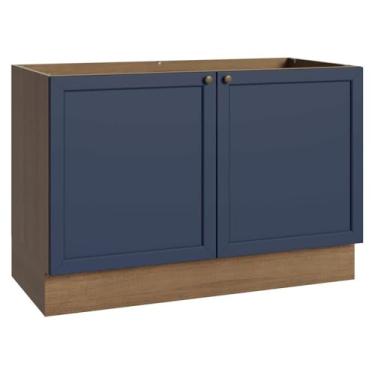 Imagem de Balcão Gabinete de Pia 120 cm (sem Tampo) Rustic/azul Vik Madesa