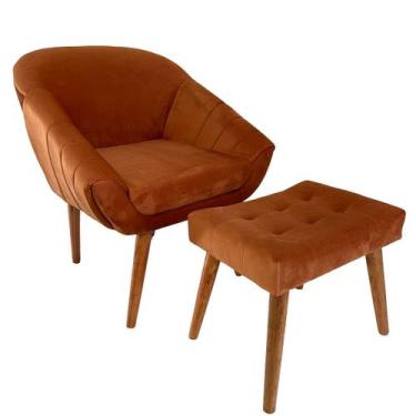 Imagem de Kit Poltrona Giovana Puff Capitonê Luxo e Almofadas em Sued Premium - 