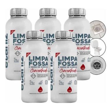Imagem de Kit 5 Limpa Fossa e Caixa De Gordura de Esgoto 1L - Etaniz - Chesiquim