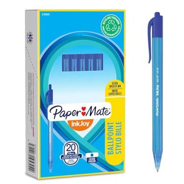 Imagem de PaperMate InkJoy 100 RT Caneta esferográfica retrátil com ponta média de 1,0 mm - azul, caixa com 20