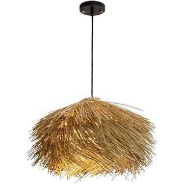 Imagem de Abajur De Grama Tecido De Grama Exclusivo Ninho De Pássaro Lâmpadas Penduradas Led Luminária De Teto Grande Luz Pendente Com Cabo Ajustável Para Sala De Estar Sala De Jantar, 50cm/19.7in