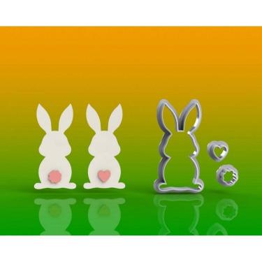 Imagem de Cortador Páscoa - Coelhinhos Coelhos Mod 21 Tamanho 5 Cm