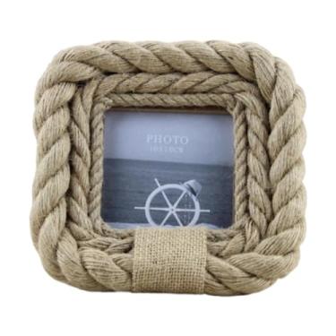 Imagem de Fenteer Porta-retratos de madeira prático e independente, porta-retratos, presentes de aniversário para dormitório, padaria, fazenda, hotel, sala de estar, Square 4inch