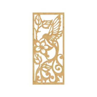 Imagem de Quadro Decorativ Mdf Cru Beija-Flor Tribal 40X20Cm