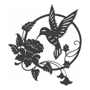 Imagem de Quadro Decorativo Mdf Preto Beija-Flor 40X20Cm