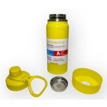 Imagem de Garrafa Térmica inox Infantil 350ml tampa com rosca (Amarelo)