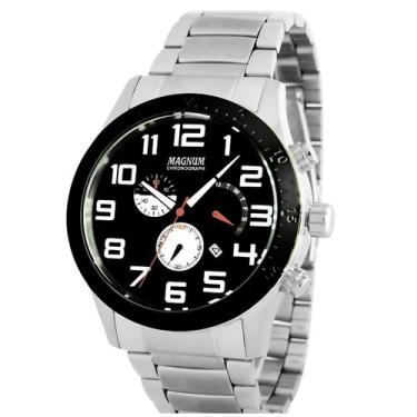 Imagem de Relógio Masculino Magnum MA35262T Cronógrafo Aço Preto100ATM