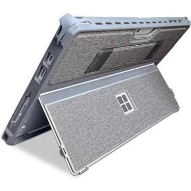 Imagem de Capa para Microsoft Surface Pro 7+/Pro 7/Pro 6/Pro 5/Pro 4/Pro LTE de 12,3 polegadas, com suporte para caneta Stylus e alça de mão, compatível com teclado tipo capa, cinza