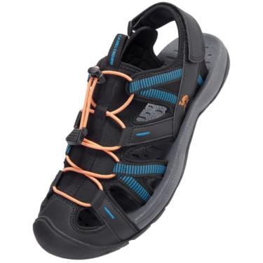 Imagem de CAMEL CROWN Sandálias de caminhada masculinas impermeáveis com bico fechado, sandálias aquáticas, atléticas, atividades ao ar livre, sandálias ajustáveis de verão para praia, esportes, pesca,