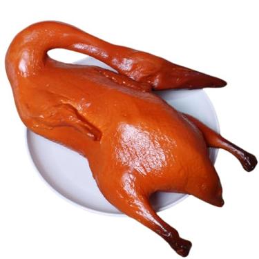 Imagem de U-plumbuy Luxe Modelo realista de pato assado artificial realista comida chinesa decoração fotografia adereços para decoração de jantar temática de história de Natal