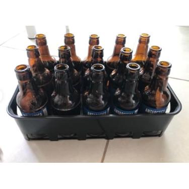 Imagem de Garrafeira Engradado Cesto para 15 Garrafas de Cerveja 300ml – Super Resistente (Preta)