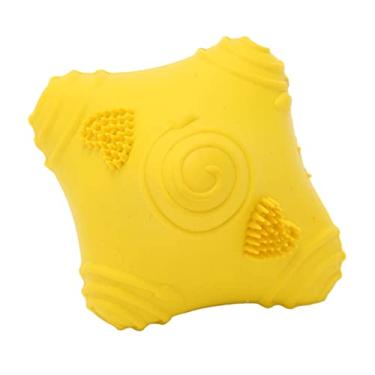 Imagem de Grcfumo Pet Chew Toy, treinamento e limpeza de dentes interativos brinquedos de cachorro, borracha para mastigar de borracha brinquedo interativo divertido de alta resiliência de r (S Yellow)