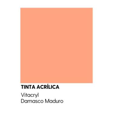 Imagem de Tinta Emborrachada Acetinada Laranjas - Vitacryl, Damasco Maduro, 3,6 