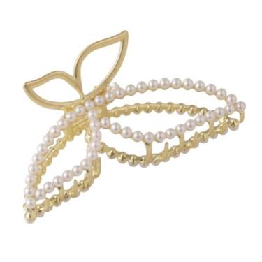 Imagem de Acessório De Cabelo Piranha Feminina Com Pérolas Metal - Lika Bijuteri