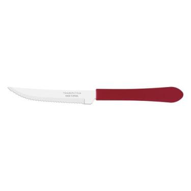 Imagem de Kit 24 Faca Churrasco Tramontina Leme Inox Vermelho 4"