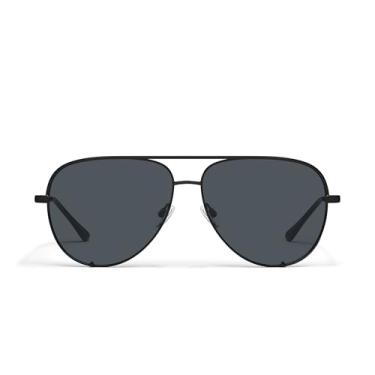Imagem de Quay - Óculos de sol para homens e mulheres, lentes aviador com proteção UV, óculos de sol grandes (chave alta extra grande), Preto, High Key Extra Large