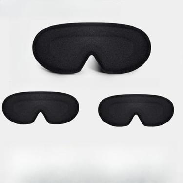 Imagem de Máscara Espuma Confortavel Dormir 3D Sombra Blackout Zero Pressão Eye Venda Tampa Olho Noturno (3un，Preto)
