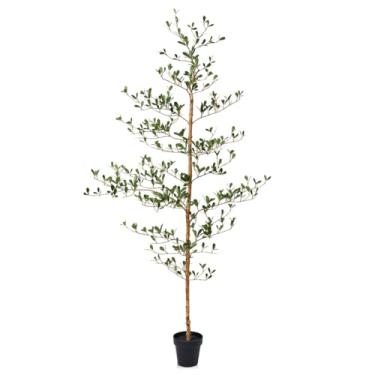 Imagem de Oliveiras pretas artificiais – árvore falsa de 1,5 m de altura – plantas de seda falsa com tronco de madeira verdadeira, folhagem realista – Ideal para decoração de casa, escritório e apartamento