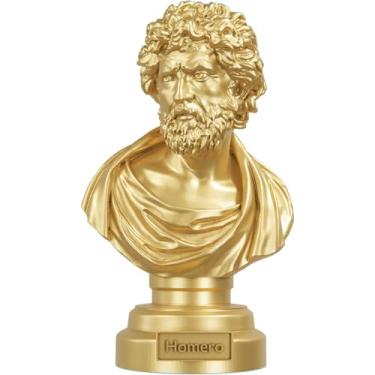 Imagem de Estátua Busto Homero - Poeta Grego (Cor Ouro)