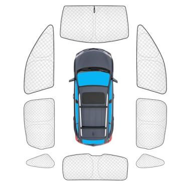 Imagem de KMF 8 peças de persianas espessas para janela inteira, ajuste personalizado para Porsche Cayenne 2019-2025 acessórios, capas de privacidade para janela de carro para-sol para para-brisa lateral