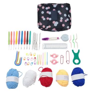 Imagem de Asixxsix Conjunto de Ganchos de crochê, 12 Tamanhos de Aço Inoxidável Agulhas Ergonômicas de crochê Com lã Macia Colorida, para Iniciantes e Profissionais tricô de Suéteres (flor azul marinho)