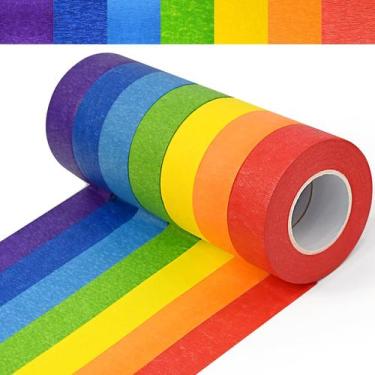 Imagem de Fita adesiva colorida VVLons 7 rolos de 1 polegada x 570 pés para cria