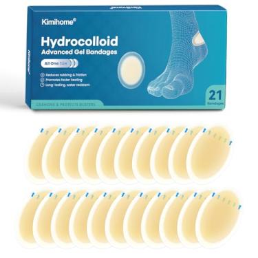 Imagem de Kimihome Curativos De Gel Para Bolhas - 21 Unidades Hidrocoloide Pés, Almofadas, Adesivos Resistentes À Água Calcanhar, Dedos E Prevenção Recuperação (Bolsa Calcanhar)
