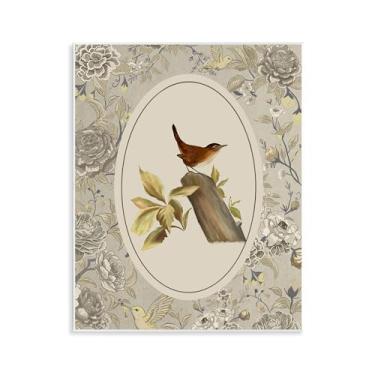 Imagem de Stupell Industries Design de arte de placa de parede de pássaro e vaso sanitário empoleirado por Radhika Modi, 14 x 11