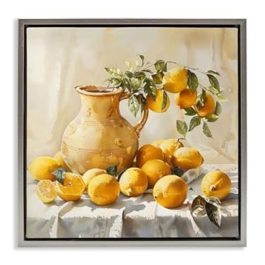 Imagem de Stupell Industries Arte de parede vintage Lemons and Pitcher Gray Framed Floater Canvas da LSR Creative Studio, 25 x 25