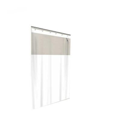 Imagem de Cortina de Box Visor Antimofo Bastão Suporte P box Banheiro Varão 90cm x 1,30m 50cm x 90cm(Branco,90cm x 1,30m)