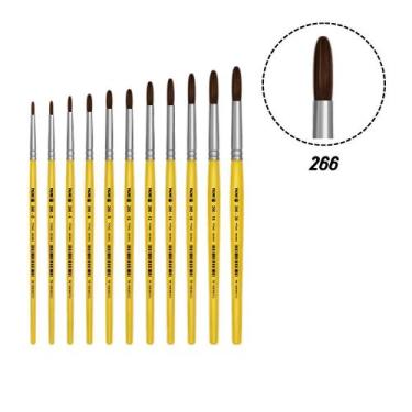 Imagem de 13 Pincel Tigre 266 Redondo Pêlo de Pônei N. do 00 Ao 24