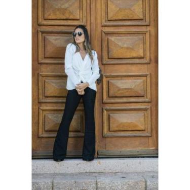 Imagem de Calça Flare em tecido Bandagem de Alta Compressão Preta G - MKB