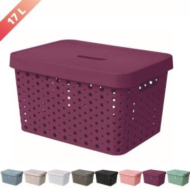 Imagem de Caixa Organizadora Trama Rattan 17L Usual Utilid. - Usual Utilidades, 